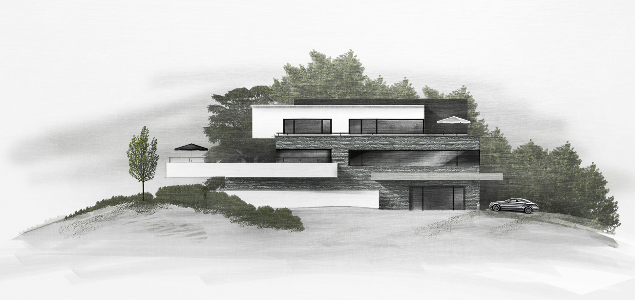 Illustration Design Grafik Visualisierung Wohnhaus